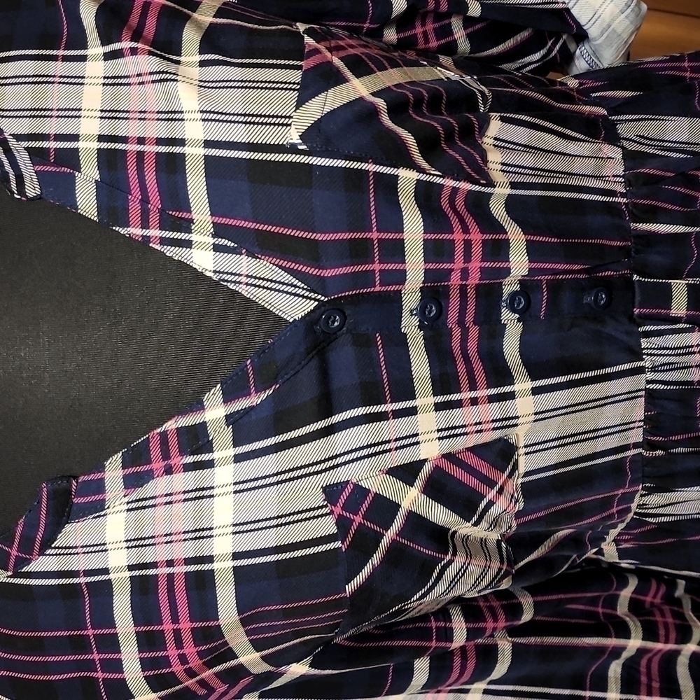 Torrid plaid challis shirt dress - Picture 5 of 9